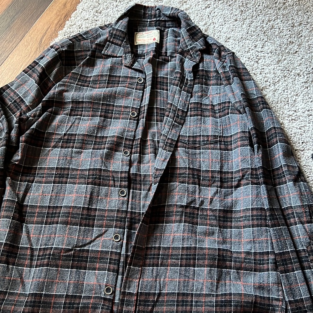 Jachs Mfg Co. Geometric Plaid Long Sleeve Button down Large